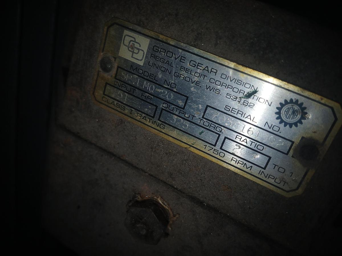 Used Grove Gear SP*LMQ‑20 Gear Reducer (20:1 Ratio)