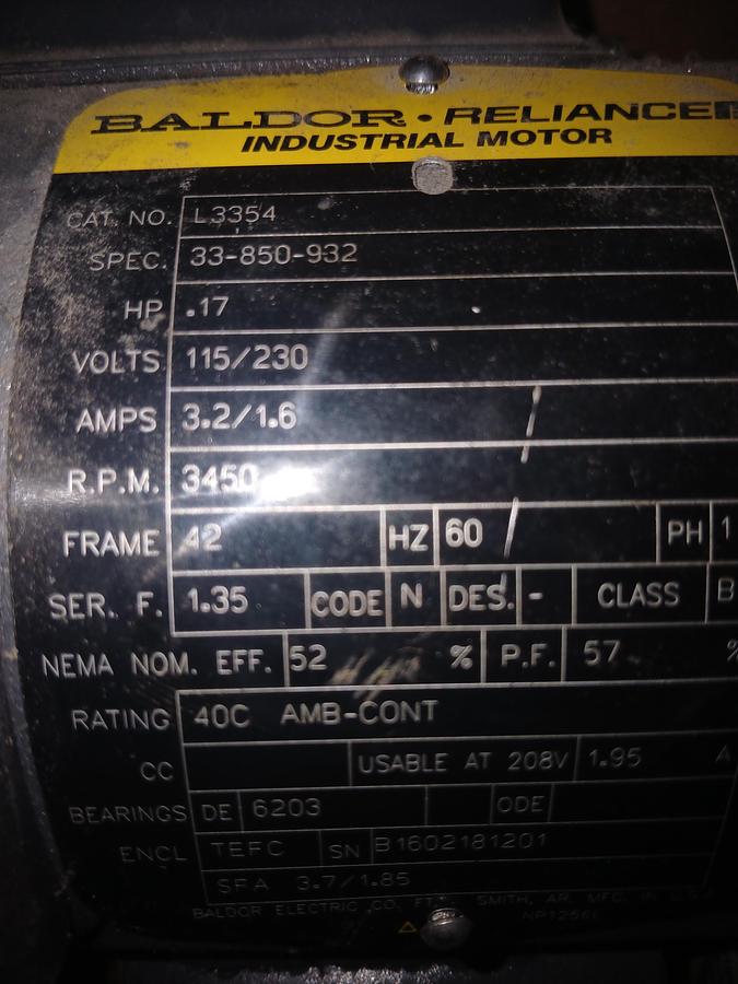 Used Baldor‑Reliance L3354 Industrial Motor