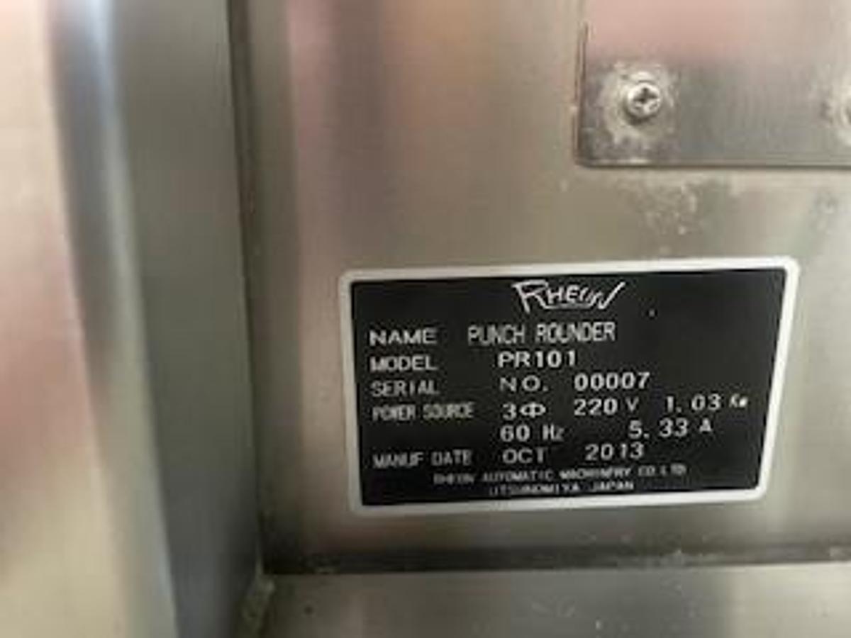 Used 2015 Rheon TWIN DIVIDERS Md.# VX212 & PUNCH ROUNDERS Md.# PR101