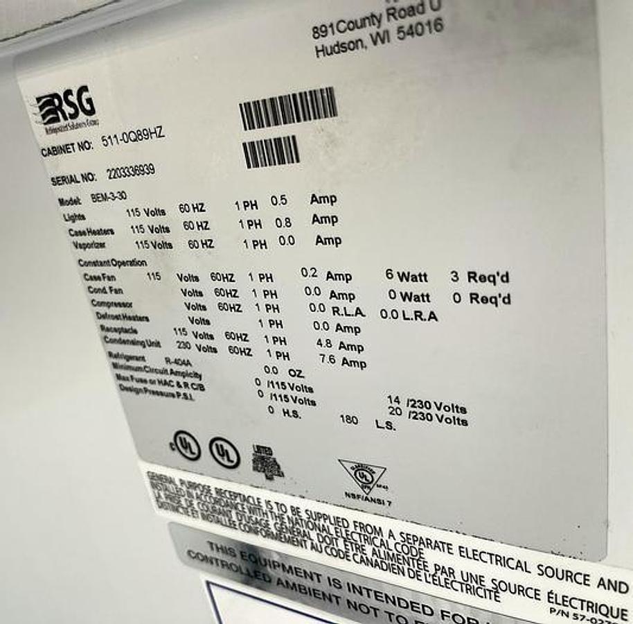 Used 2022 MASTERBUILT ENDLESS REFRIGERATION