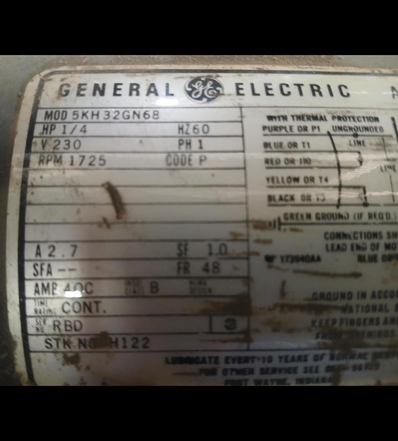 Used General Electric (GE) single‑phase electric motor