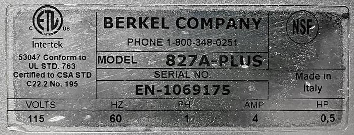 Used USED Meat Slicer, Berkel Model # 827A-PLUS