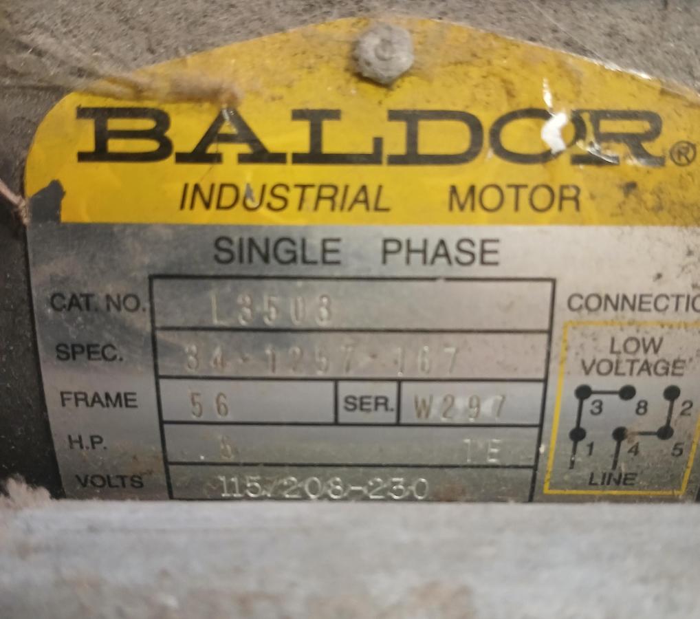 Used Baldor 3450B Single‑Phase Industrial Motor