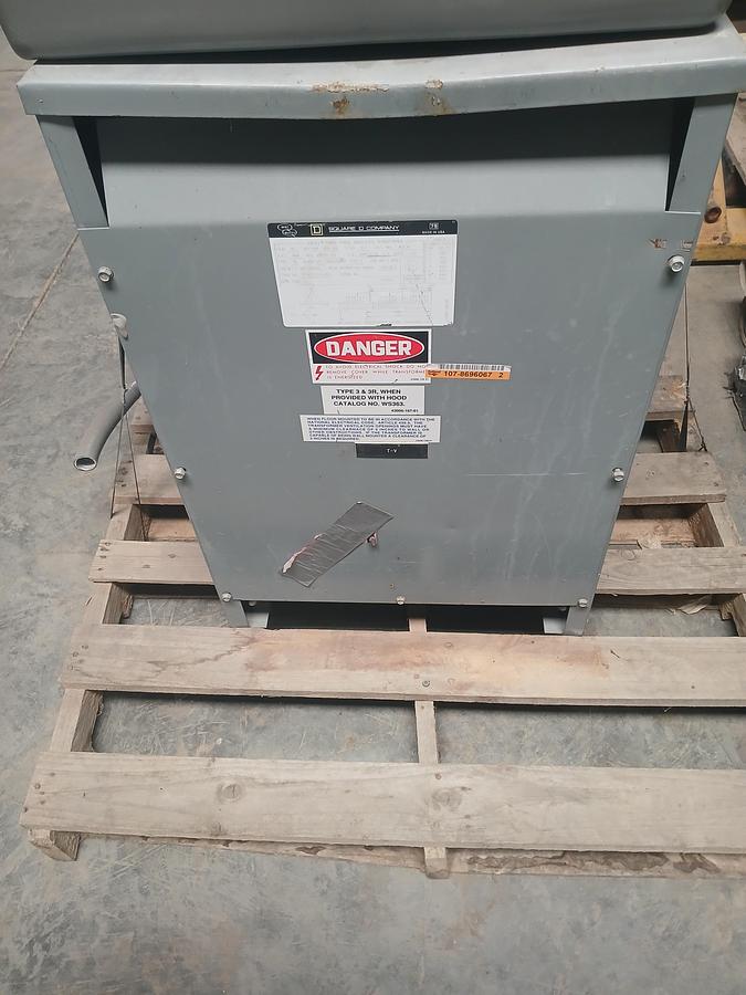 Used Square D 45T3H – 45 kVA 3‑Phase Dry‑Type Transformer
