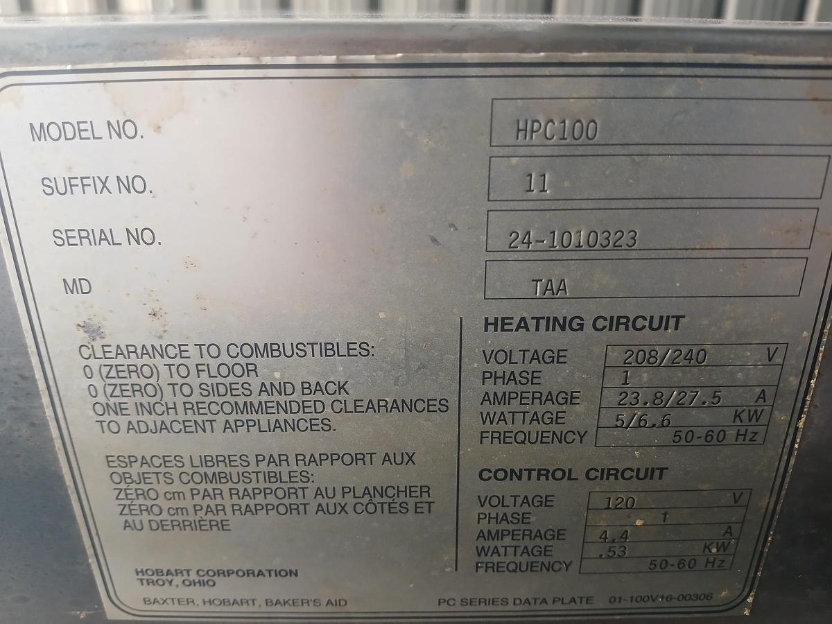 Used Hobart / Baxter HPC100‑11 Commercial Bakery Proofer