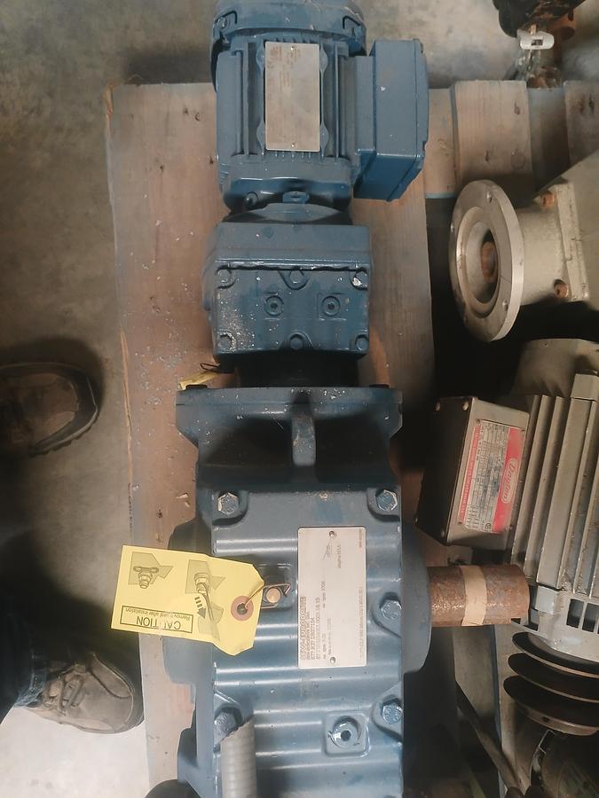 Used electric motor combined with a gear reducer