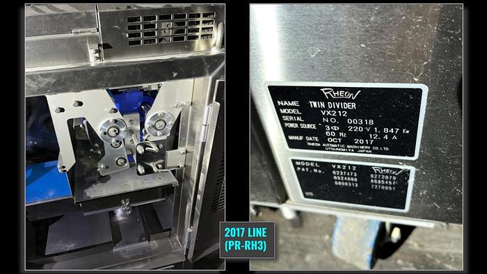 Used RHEON 2015 & 2017 DIVIDER/ROUNDER FORMING SYSTEM---USED only 75Hrs.