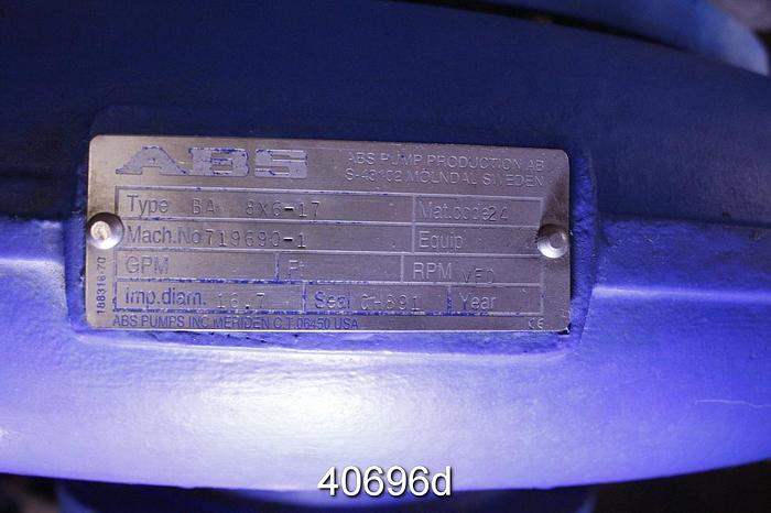 Used ABS BA 8x6x17 Pump, Duplex Stainless Steel Casing #40696
