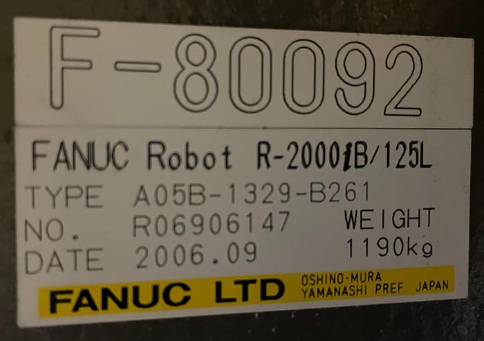 Used FANUC R2000IB/125L ROBOT WITH RJ3iC(R30iA) CONTROL, NEVER USED