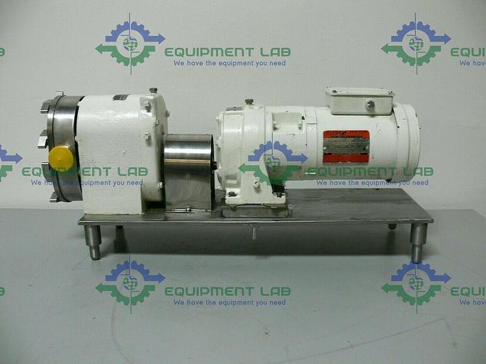 Used Tri-Clover PR25-1 M-TC1-4-SL-S Rotary Lobe Pump w/ Gear Reducer and 1HP Motor