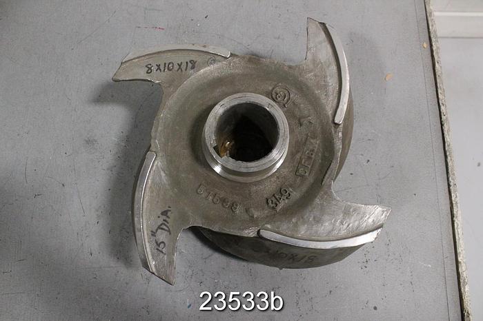 Used Goulds 3175 M Impeller 8x10x18, 15" Diameter, 4 Vanes, 57599 #23533