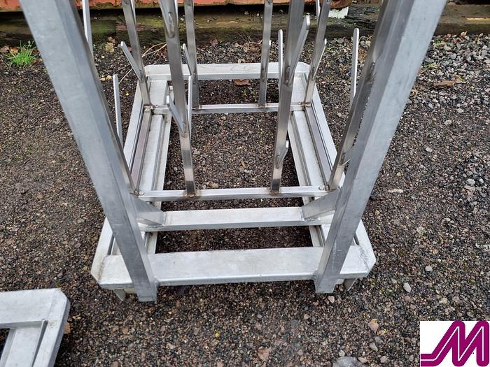 Used Stainless Steel Bird Hanger on Mobile Trolley