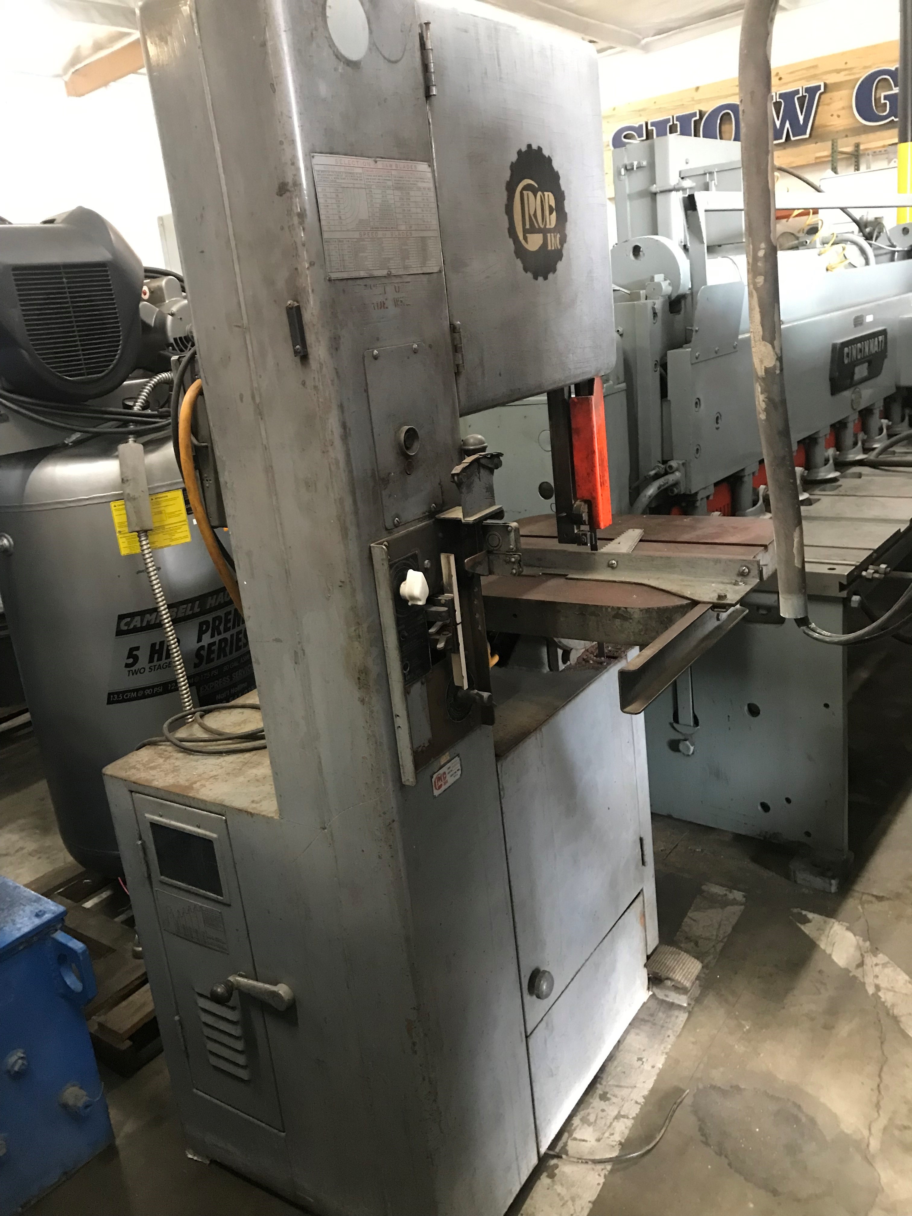 Used Sold Grob NS18 Vertical Band Saw 18" 6384 1 at Wheeler Machinery