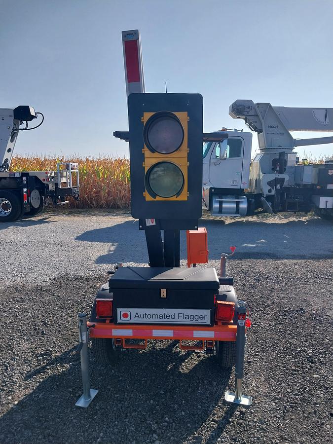 Used Synergy Tech AF100 Portable Traffic Light Towers, s/n 240119, Solar/Battery Powered