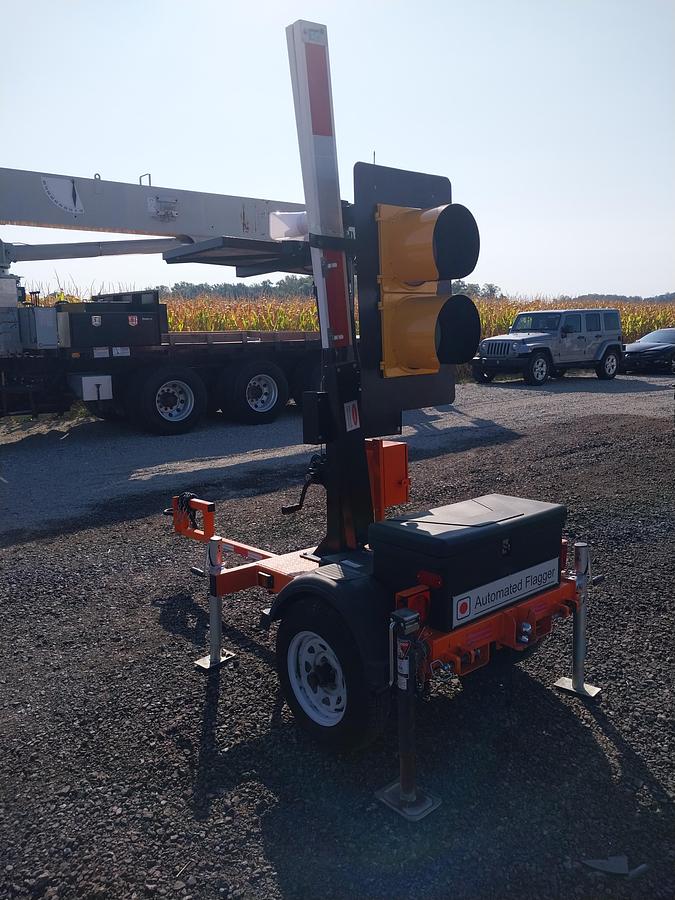 Used Synergy Tech AF100 Portable Traffic Light Towers, s/n 240119, Solar/Battery Powered