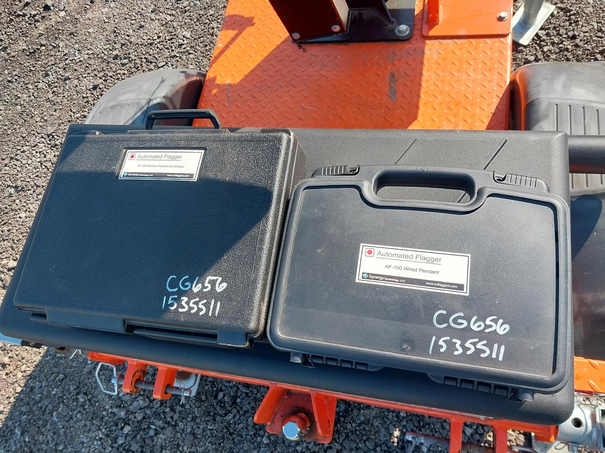 Used Synergy Tech AF100 Portable Traffic Light Towers, s/n 240119, Solar/Battery Powered