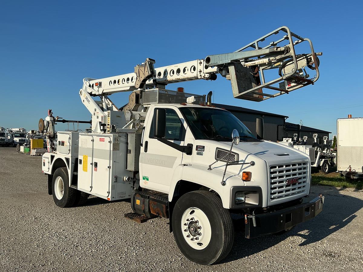 Used 2008 GMC C8500 Altec AT40P Cable Placer Utility Truck