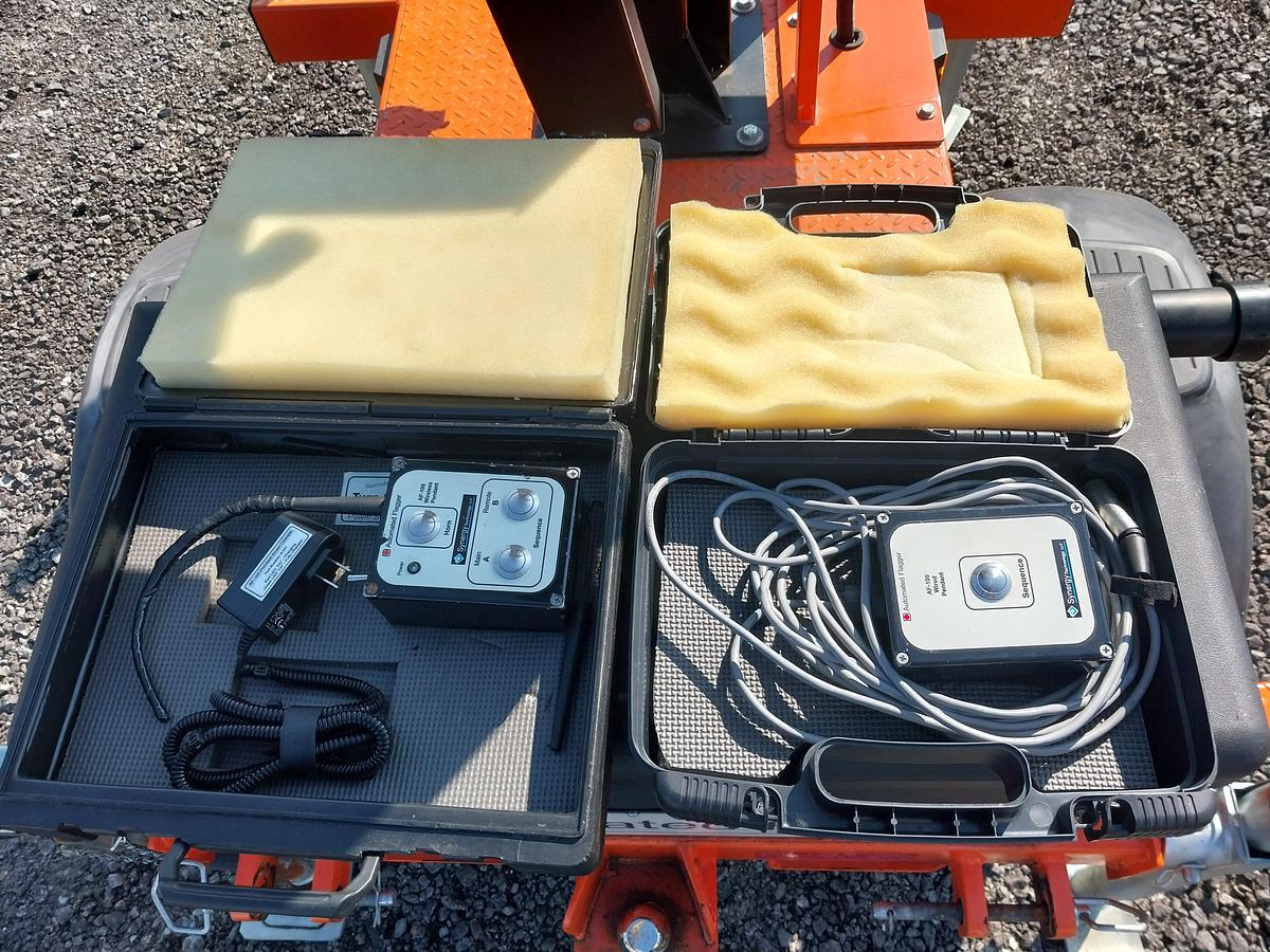 Used Synergy Tech AF100 Portable Traffic Light Towers, s/n 240119, Solar/Battery Powered