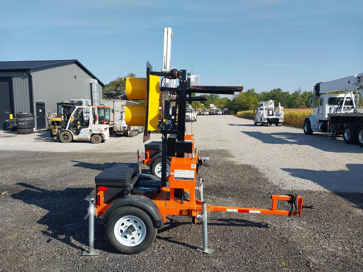 Used Synergy Tech AF100 Portable Traffic Light Towers, s/n 240119, Solar/Battery Powered