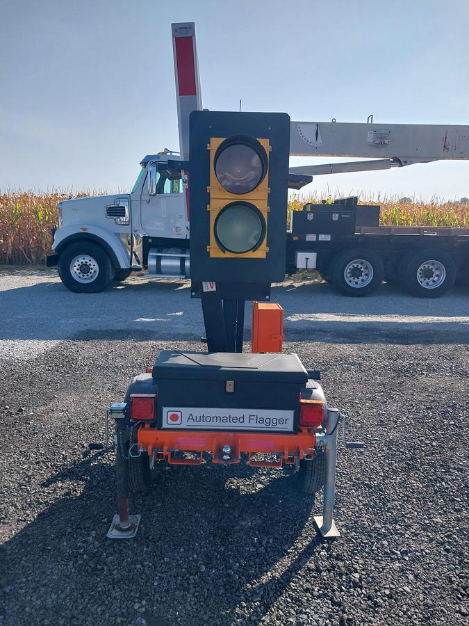 Used Synergy Tech AF100 Portable Traffic Light Towers, s/n 240119, Solar/Battery Powered