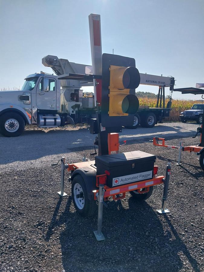 Used Synergy Tech AF100 Portable Traffic Light Towers, s/n 240119, Solar/Battery Powered