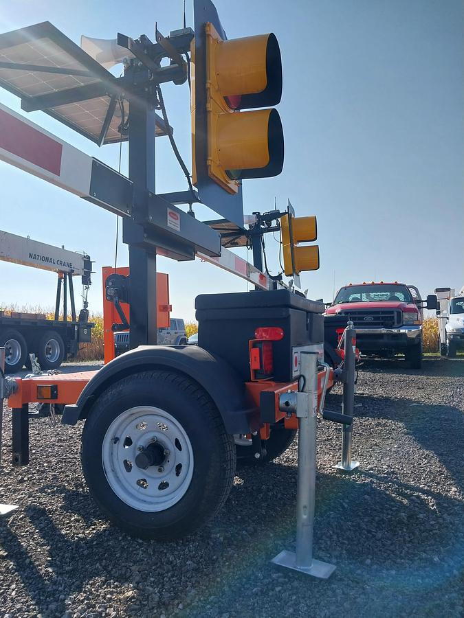 Used Synergy Tech AF100 Portable Traffic Light Towers, s/n 240119, Solar/Battery Powered