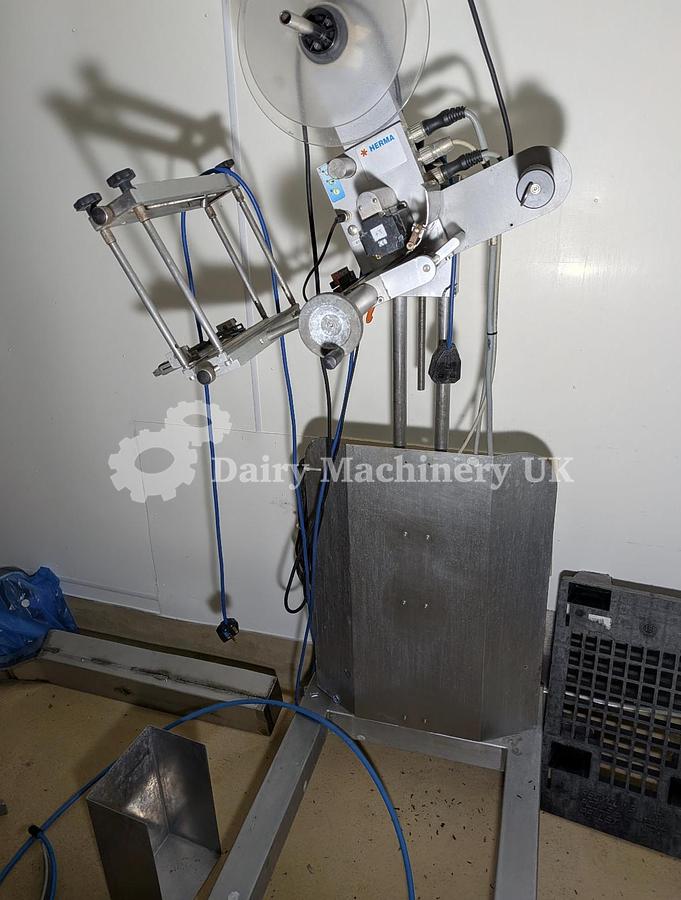 Used HERMA Labeler For Boxes and Top Table on Cups, Jars, etc.