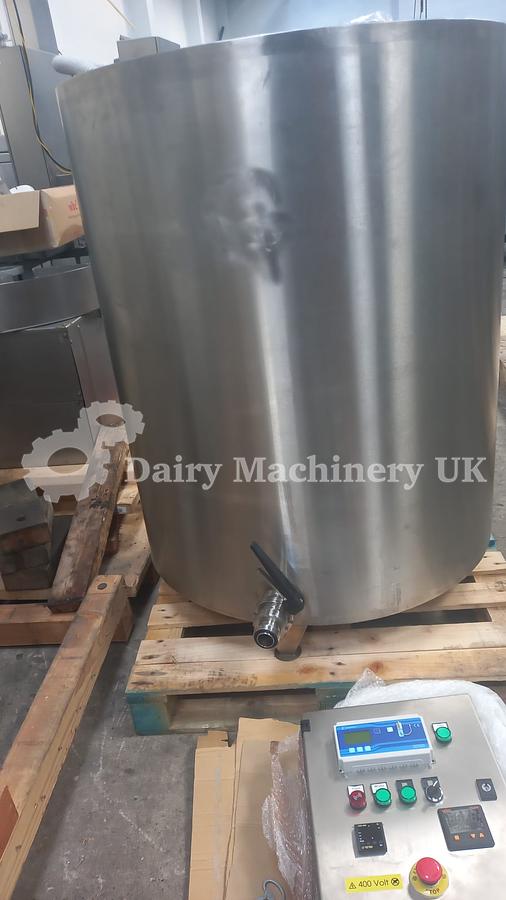 Used Milk Batch pasteuriser 600 L New with control panel and chart recorder
