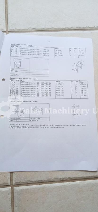 Used Milk Pasteurisation Set With Seital Separator 2000-3000 L/h