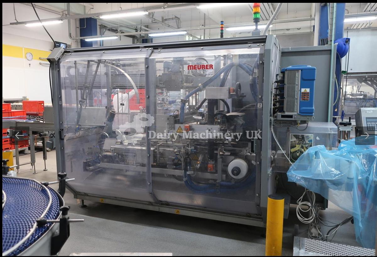 Used ELOPAK PURE PAK GABLE TOP FILLER WITH WRAP AROUND CARDBOARD PACKER