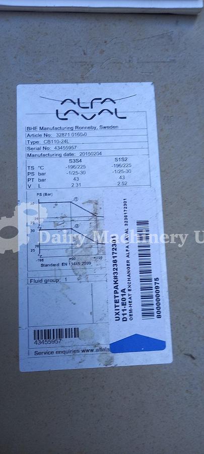Used Alfa Laval Brazed Heat Exchanger