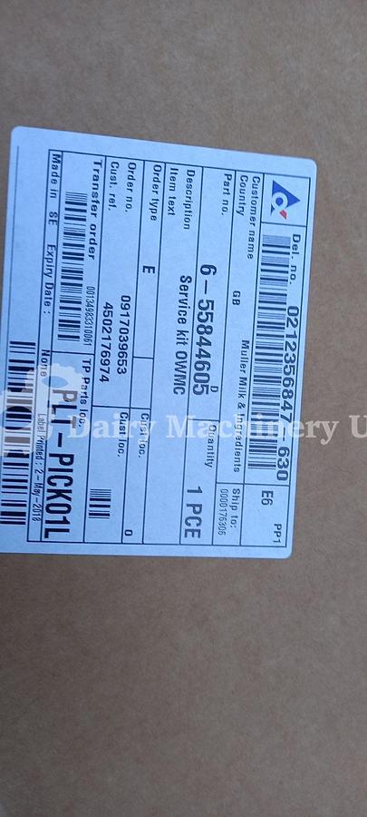 Used Tetra Pak Service Kit OWMC