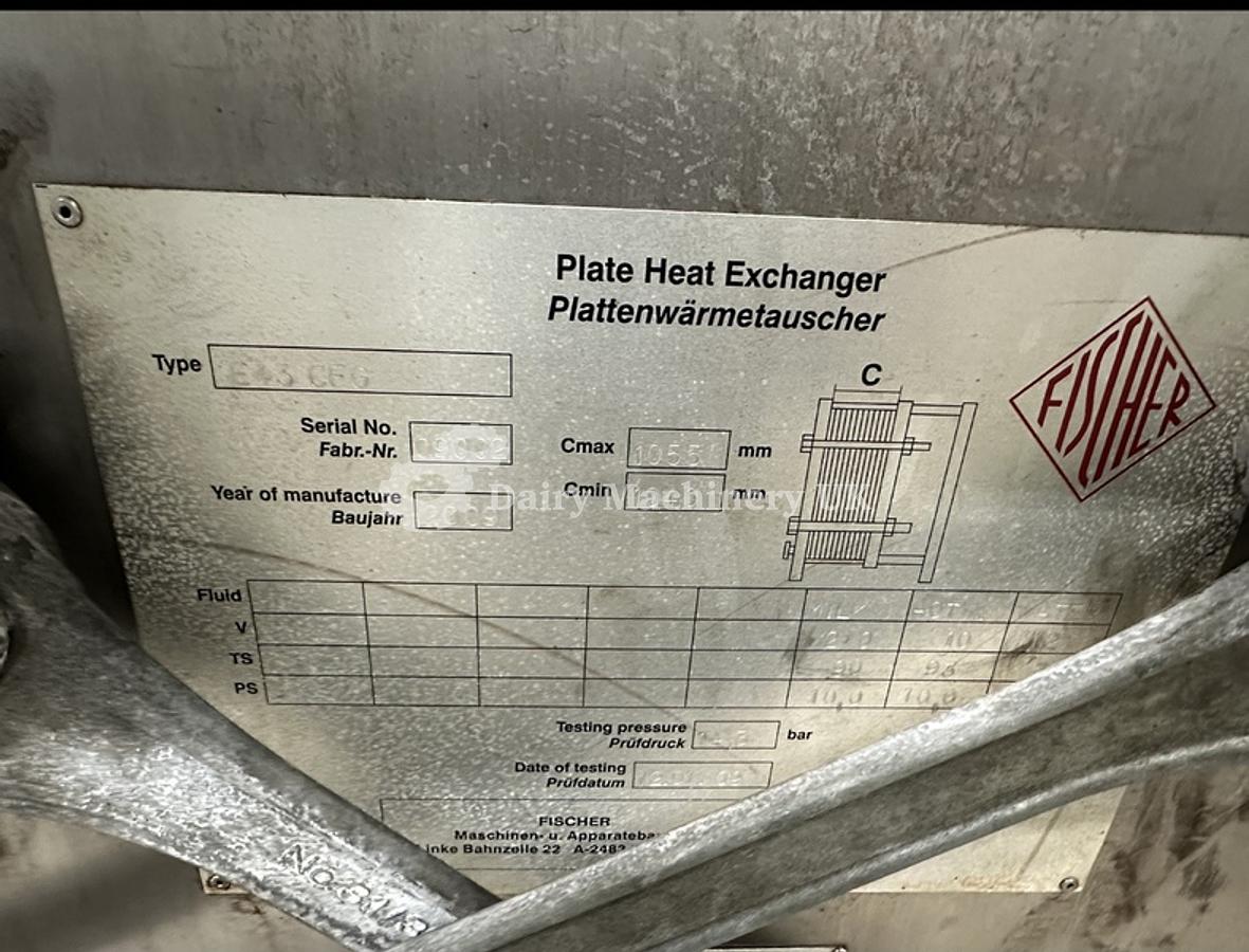 Used FISCHER HTST Milk Pasteuriser 12.000 L/H