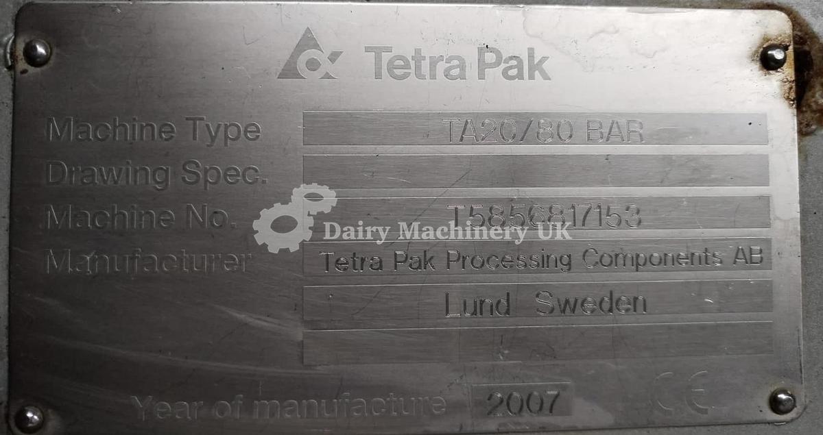 Used Tetra Pak Aseptic Homogeniser TA 20 