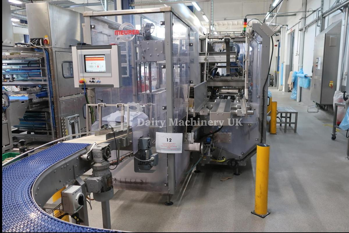 Used ELOPAK PURE PAK GABLE TOP FILLER WITH WRAP AROUND CARDBOARD PACKER