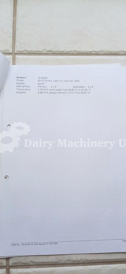Used Milk Pasteurisation Set With Seital Separator 2000-3000 L/h