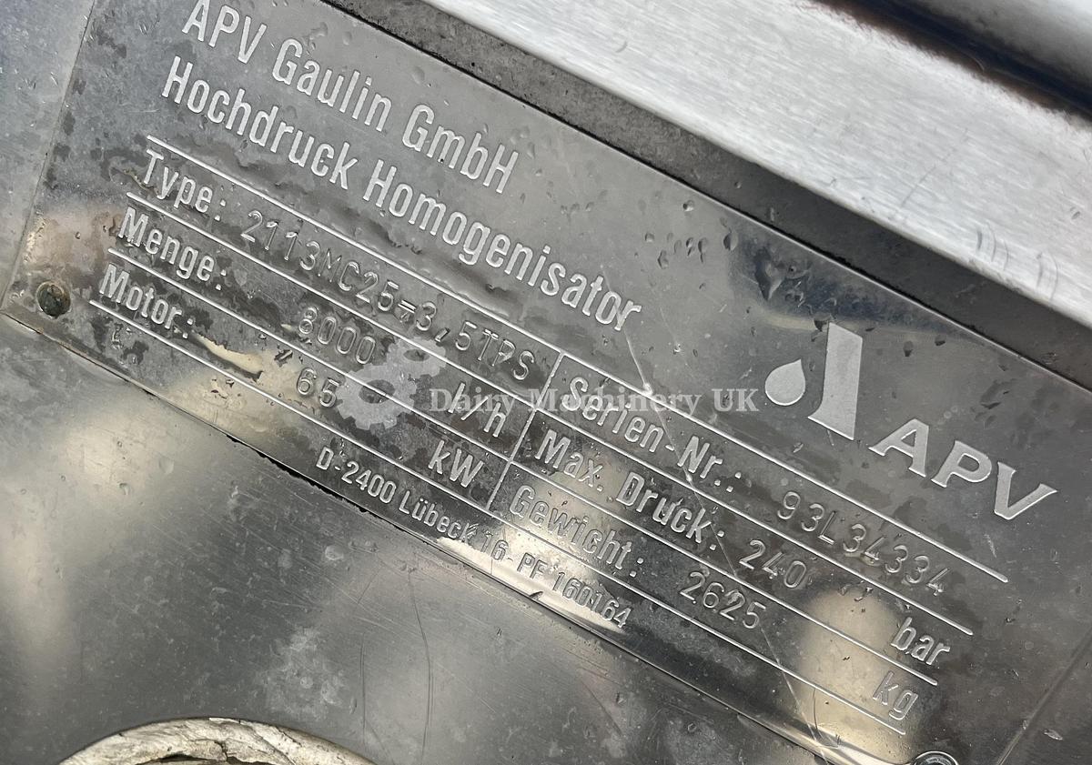 Used APV GAULIN HOMOGENISER MC 25-3,5TPS 240 Bar 