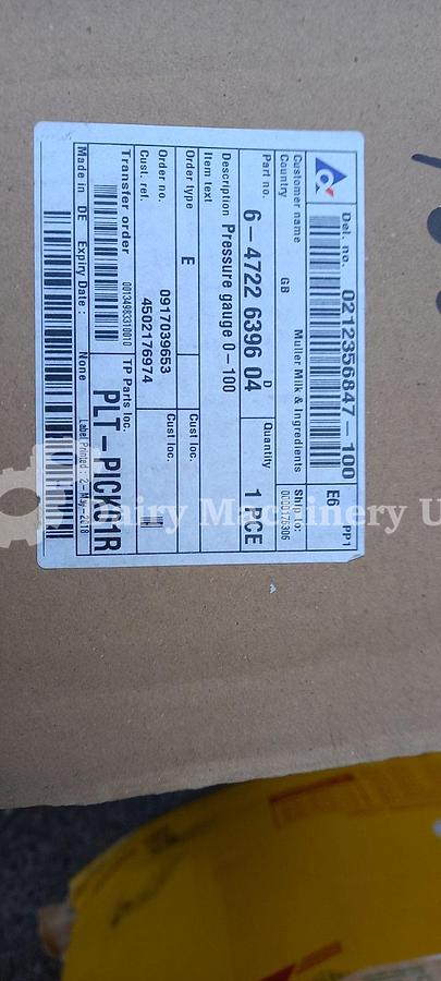Used Tetra Pak Pressure Gauge