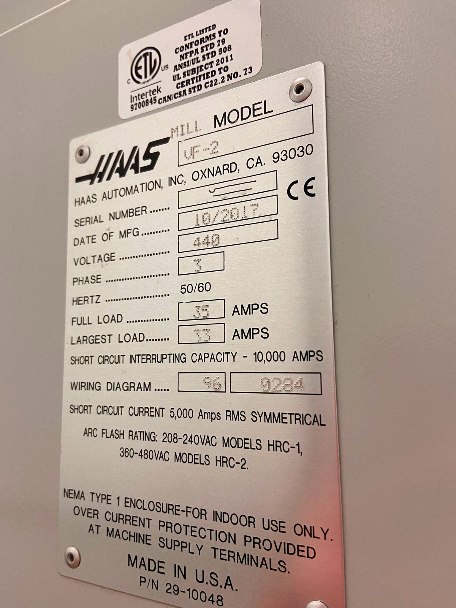 Used HAAS  VF 2 - Vertical Machining centres - 2017