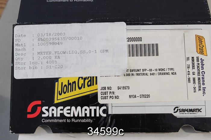 Used John Crane Safematic Safeunit. Type SFP #34599