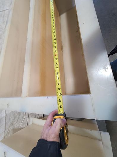 Used Polypro Tank Counter Flow Rinse side and bottom support 70" x 28" x 29" Removable Partition