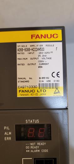 Fanuc A06B-6088-H222#H500 Spindle Amplifier Module 230V, INPUT 283-325V(203)