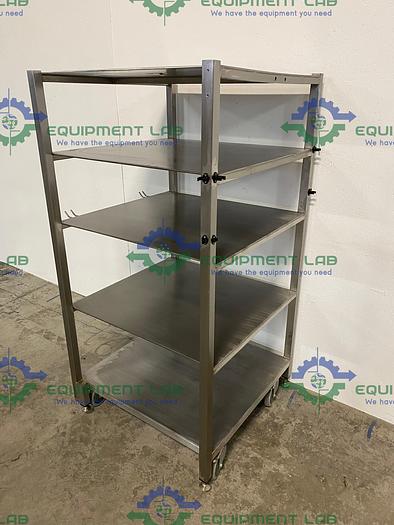 Used 32" W x 30" D x 62" H Stainless Steel Five Tier Rolling Cart