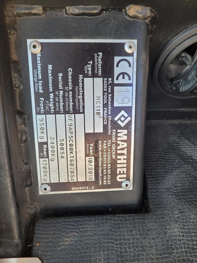 Used Mathieu MC-110  Sub-Compact Sweeper