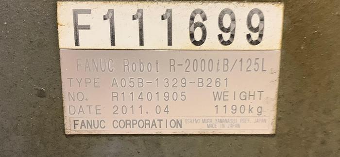 Used FANUC R2000iB/125L 6 AXIS CNC ROBOT WITH R30iA CONTROLLER
