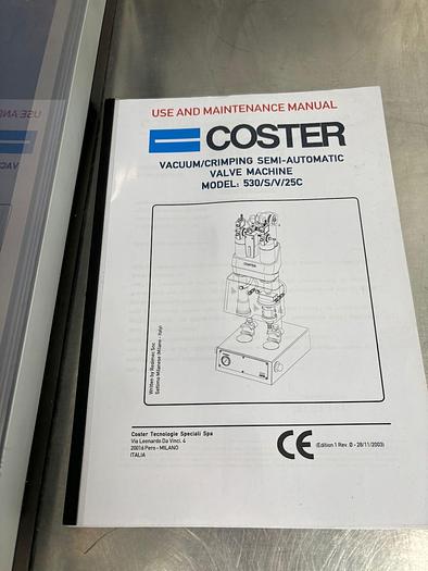 Used 2011 COSTER Coster Vacuum/Crimping machine model 530/S/V25C,