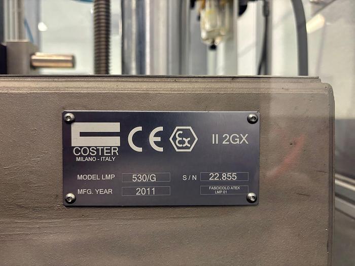 Used Coster Gas Metering Machine model 530/G, made in 2011, S/N 22.855. Coster Gas Metering Machine model 530/G, made in 2011, S/N 22.855.