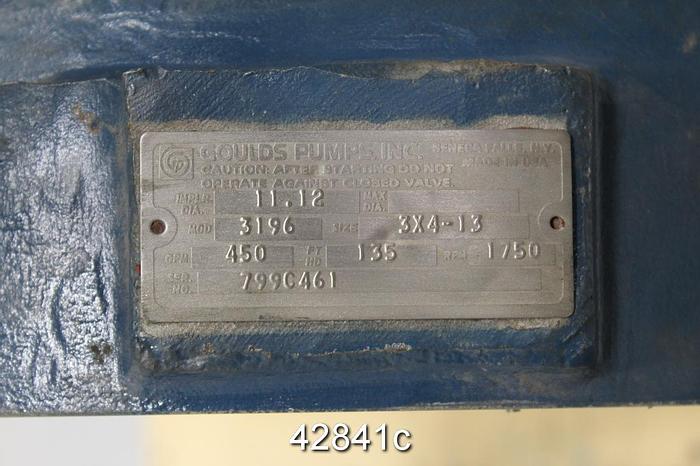 Used Goulds 3196 3x4x13 Stainless Steel Pump Casing #42841
