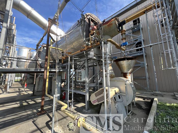 Used Buhler Aeroglide 13x60 Stainless Steel Drum Dryer with Burner