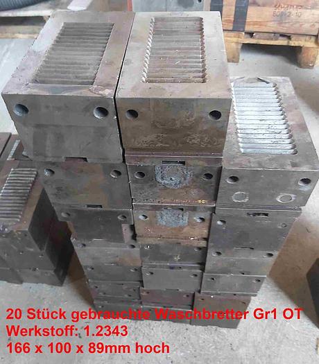 1300 kg, 210 Teile, Waschbretter für Werkzeugformen, gemäß Liste, ,  neu und gebraucht
